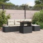 vidaXL Set da Pranzo da Giardino 6 Pezzi con Cuscini in Rattan Nero e Acacia.