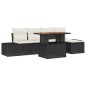 vidaXL Set da Pranzo da Giardino 6 Pezzi con Cuscini in Rattan Nero e Acacia.