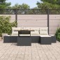 vidaXL Set da Pranzo da Giardino 6 Pezzi con Cuscini in Rattan Nero e Acacia.
