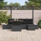 vidaXL Set da Pranzo da Giardino 6 Pezzi con Cuscini in Rattan Nero e Acacia
