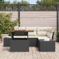 vidaXL Set da Pranzo da Giardino 5 Pezzi con Cuscini in Rattan Finto Nero e Acacia