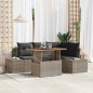 vidaXL Set da Pranzo da Giardino di 5 Pezzi con Cuscini Grigi in Poly Rattan e Acacia