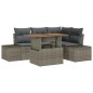 vidaXL Set da Pranzo da Giardino di 5 Pezzi con Cuscini Grigi in Poly Rattan e Acacia