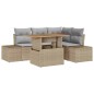 vidaXL Set da Pranzo da Giardino 5 Pezzi con Cuscini – Beige in Polyrattan e Acacia