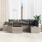 vidaXL Set da Pranzo da Giardino 6 Pezzi con Cuscini Grigio in Poly Rattan e Acacia