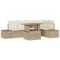 vidaXL Set da pranzo da giardino 6 pezzi in rattan sintetico beige con cuscini