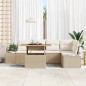 vidaXL Set da pranzo da giardino 6 pezzi in rattan sintetico beige con cuscini