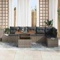 vidaXL Set da pranzo da giardino 7 pezzi con cuscini grigi in rattan sintetico e acacia vidaXL Set da pranzo da giardino 7 pezzi con cuscini grigi in rattan sintetico e acacia