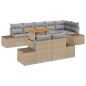 vidaXL Set da Pranzo per Giardino 9 Pezzi con Cuscini in Rattan Poliestere Beige e Acacia