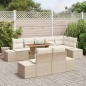 vidaXL Set da pranzo da giardino 9 pezzi con cuscini beige in polirattan e acacia vidaXL Set da pranzo da giardino 9 pezzi con cuscini beige in polirattan e acacia