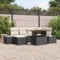 vidaXL Set da giardino di 7 pezzi con cuscini in rattan sintetico e acacia