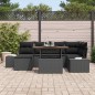 vidaXL Set da pranzo da giardino 7 pezzi con cuscini in rattan sintetico nero e legno di acacia vidaXL Set da pranzo da giardino 7 pezzi con cuscini in rattan sintetico nero e legno di acacia