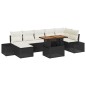 vidaXL Set da pranzo da giardino 8 pezzi con cuscini in rattan sintetico nero e acacia vidaXL Set da pranzo da giardino 8 pezzi con cuscini in rattan sintetico nero e acacia