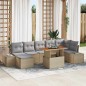 vidaXL Set Pranzo da Giardino 8 Pezzi con Cuscini Beige in Polyrattan Acacia vidaXL Set Pranzo da Giardino 8 Pezzi con Cuscini Beige in Polyrattan Acacia