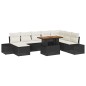 vidaXL Set da Pranzo da Giardino da 9 Pezzi con Cuscini in Rattan Nero e Acacia