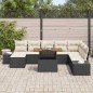 vidaXL Set da Pranzo da Giardino da 9 Pezzi con Cuscini in Rattan Nero e Acacia