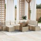 vidaXL Set da Pranzo da Giardino da 9 Pezzi con Cuscini Beige in Rattan Sintetico e Acacia vidaXL Set da Pranzo da Giardino da 9 Pezzi con Cuscini Beige in Rattan Sintetico e Acacia