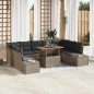 vidaXL Set da pranzo da giardino da 10 pezzi con cuscini in polirattan grigio e acacia vidaXL Set da pranzo da giardino da 10 pezzi con cuscini in polirattan grigio e acacia