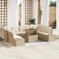 vidaXL Set da Pranzo da Giardino da 10 Pezzi con Cuscini in Rattan Sintetico Beige e Legno di Acacia vidaXL Set da Pranzo da Giardino da 10 Pezzi con Cuscini in Rattan Sintetico Beige e Legno di Acacia