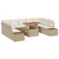 vidaXL Set da Pranzo da Giardino da 10 Pezzi con Cuscini in Rattan Sintetico Beige e Legno di Acacia vidaXL Set da Pranzo da Giardino da 10 Pezzi con Cuscini in Rattan Sintetico Beige e Legno di Acacia