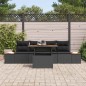 vidaXL Set da Pranzo da Giardino a 5 Pezzi, con Cuscini in Rattan Polietilene, Nero e Acacia.