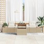 vidaXL Set da Pranzo da Giardino 5 Pezzi con Cuscini Beige in Rattan Sintetico e Acacia vidaXL Set da Pranzo da Giardino 5 Pezzi con Cuscini Beige in Rattan Sintetico e Acacia