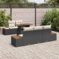 vidaXL Set da pranzo da giardino 6 pezzi con cuscini in polirattan nero vidaXL Set da pranzo da giardino 6 pezzi con cuscini in polirattan nero