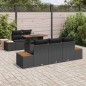 vidaXL Set Pranzo Giardino 6 Pezzi con Cuscini in Rattan Polipropilene Nero e Acacia