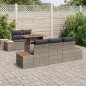 vidaXL Set da pranzo da giardino a 6 pezzi con cuscini grigi in poly rattan e legno di acacia