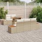 vidaXL Set da pranzo da giardino 6 pezzi con cuscini Beige Polirattan Acacia