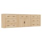 Credenze 3 pz Rovere Sonoma in Legno Multistrato Credenze 3 pz Rovere Sonoma in Legno Multistrato