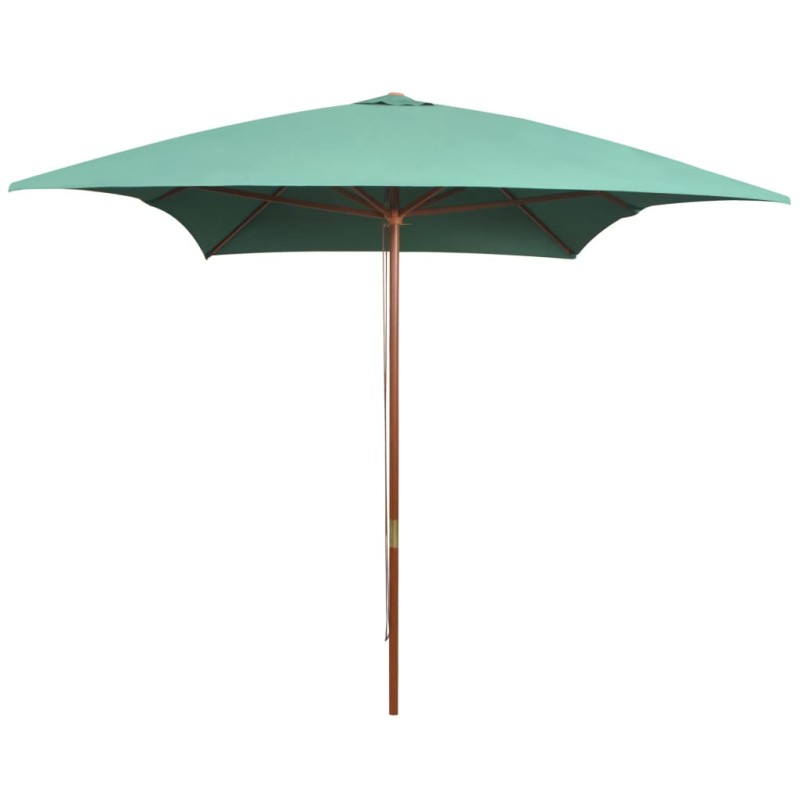 Ombrellone 200x300 cm con Palo in Legno Verde Ombrellone 200x300 cm con Palo in Legno Verde