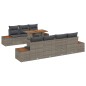 vidaXL Set di Mobili da Giardino da 8 pezzi con cuscini grigi in polyrattan e legno d'acacia