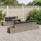 vidaXL Set di Mobili da Giardino da 8 pezzi con cuscini grigi in polyrattan e legno d'acacia