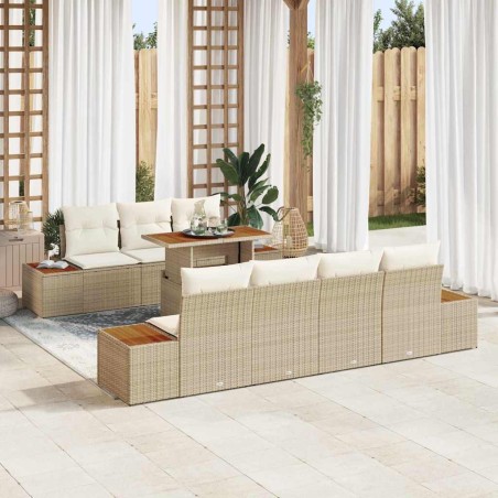 vidaXL Set da Pranzo per Giardino 8 pcs Beige 100 x 55 x 73 cm