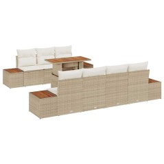vidaXL Set da Pranzo per Giardino 8 pcs Beige 100 x 55 x 73 cm