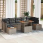 vidaXL Set da Pranzo da Giardino 8 Pezzi con Cuscini in Rattan Sintetico Grigio e Acacia vidaXL Set da Pranzo da Giardino 8 Pezzi con Cuscini in Rattan Sintetico Grigio e Acacia