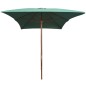Ombrellone 200x300 cm con Palo in Legno Verde Ombrellone 200x300 cm con Palo in Legno Verde