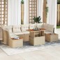 vidaXL Set di Pranzo da Giardino 8 Pezzi con Cuscini in Rattan Sintetico Beige e Acacia vidaXL Set di Pranzo da Giardino 8 Pezzi con Cuscini in Rattan Sintetico Beige e Acacia