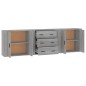 Credenze 3 pz Grigio Sonoma in Legno Multistrato Credenze 3 pz Grigio Sonoma in Legno Multistrato