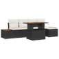 vidaXL Set da pranzo da giardino a 6 pezzi con cuscini, rattan nero e legno di acacia vidaXL Set da pranzo da giardino a 6 pezzi con cuscini, rattan nero e legno di acacia