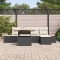 vidaXL Set da pranzo da giardino a 6 pezzi con cuscini, rattan nero e legno di acacia vidaXL Set da pranzo da giardino a 6 pezzi con cuscini, rattan nero e legno di acacia