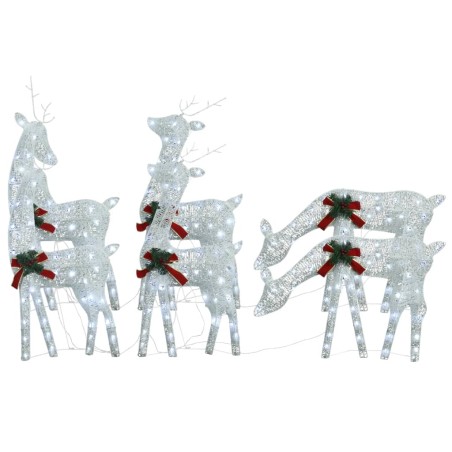 vidaXL Renne di Natale Bianche 6 pz Bianco Freddo in Rete