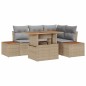 vidaXL Set da Pranzo da Giardino 5 Pezzi con Cuscini Beige in Rattan Sintetico e Acacia