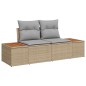 vidaXL Set da Pranzo da Giardino 5 Pezzi con Cuscini Beige in Rattan Sintetico e Acacia