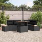 vidaXL Set da Pranzo da Giardino 6 Pezzi con Cuscini in Rattan Nero e Acacia
