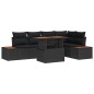 vidaXL Set da Pranzo da Giardino 6 Pezzi con Cuscini in Rattan Nero e Acacia