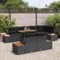 vidaXL Set da Pranzo da Giardino 9 Pezzi con Cuscini in Rattan Sintetico Nero e Acacia