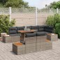 vidaXL Set da Pranzo da Giardino 9 Pezzi con Cuscini Grigi in Rattan Sintetico e Acacia