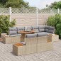 vidaXL Set da Pranzo da Giardino 9 Pezzi con Cuscini Beige in Rattan Sintetico e Legno di Acacia